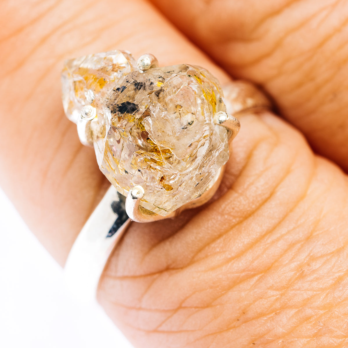 Petroleum Quartz Ring Size 9 (.925 Sterling Silver)