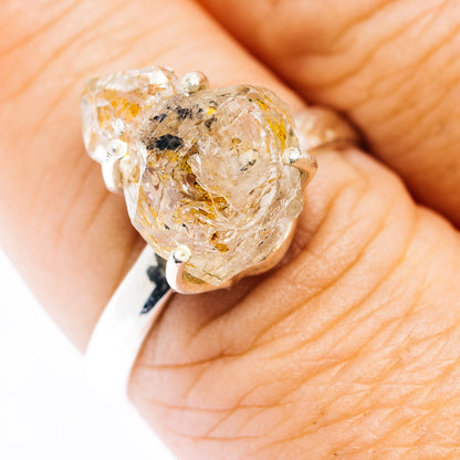 Petroleum Quartz Ring Size 9 (.925 Sterling Silver)