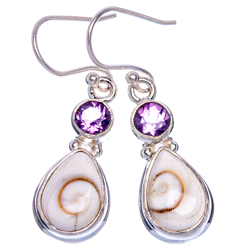 Shiva Eye, Amethyst Earrings 1 3/8" (925 Sterling Silver) E433520