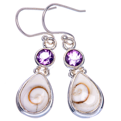 Shiva Eye, Amethyst Earrings 1 3/8" (925 Sterling Silver) E433520