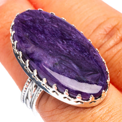Signature Charoite Ring Size 6.75 (.925 Sterling Silver)