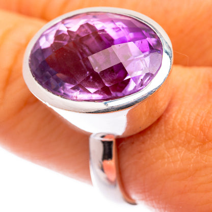 Faceted Amethyst Ring Size 8 (925 Sterling Silver) R140891