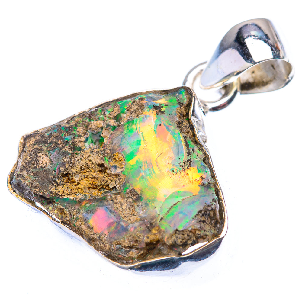 Raw Ethiopian Opal Pendant 1 3/8" (925 Sterling Silver) PD38552