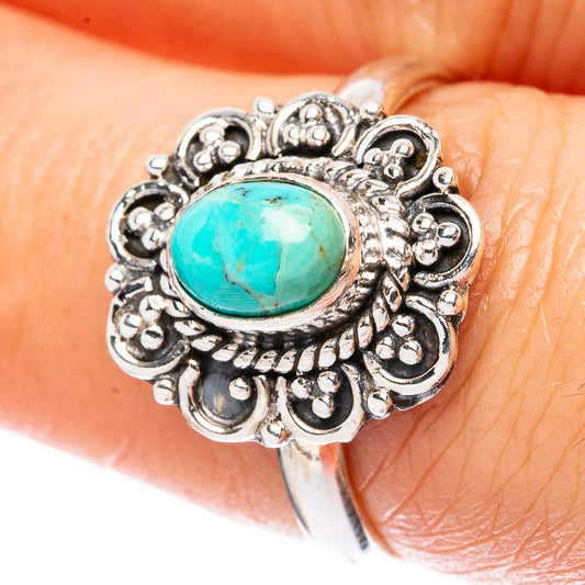 Rare Arizona Turquoise Ring Size 7.25 (925 Sterling Silver) R3374