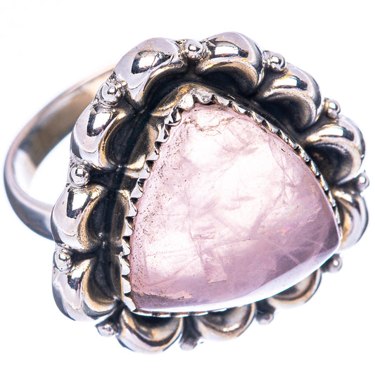 Rose Quartz 925 Sterling Silver Ring Size 8 (925 Sterling Silver) R3853