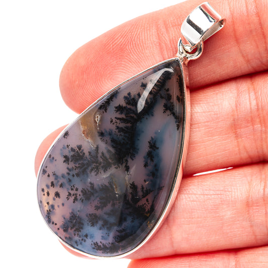 Premium Dendritic Moss Agate Pendant 2 1/8" (.925 Sterling Silver)