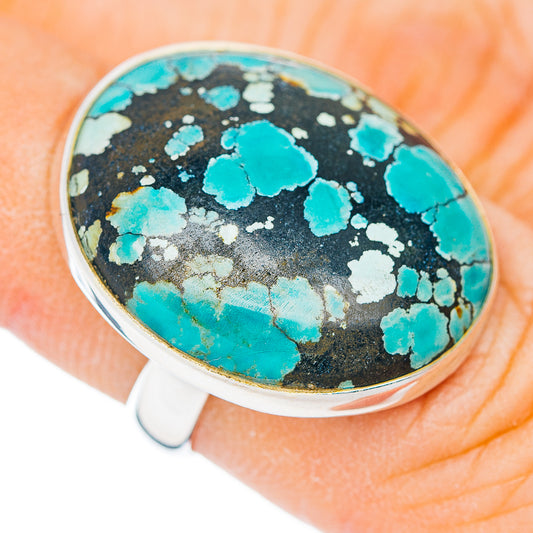 Premium Tibetan Turquoise Ring Size 6.25 Adjustable (.925 Sterling Silver)