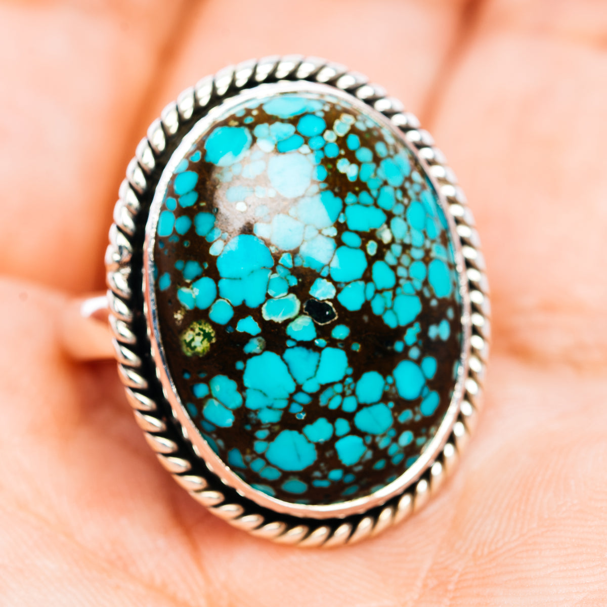 Premium Tibetan Turquoise Ring Size 9.5 (.925 Sterling Silver)