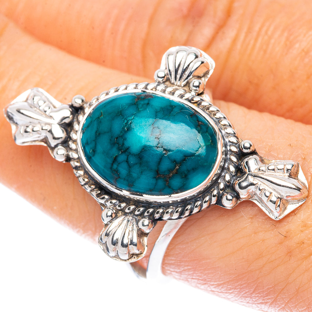 Premium Tibetan Turquoise Ring Size 7.75 (925 Sterling Silver) R2637
