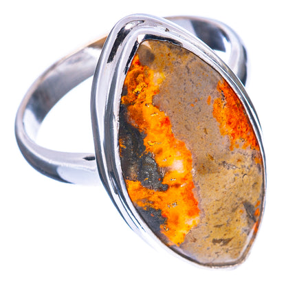 Bumble Bee Jasper Ring Size 7.5 (925 Sterling Silver) R2917