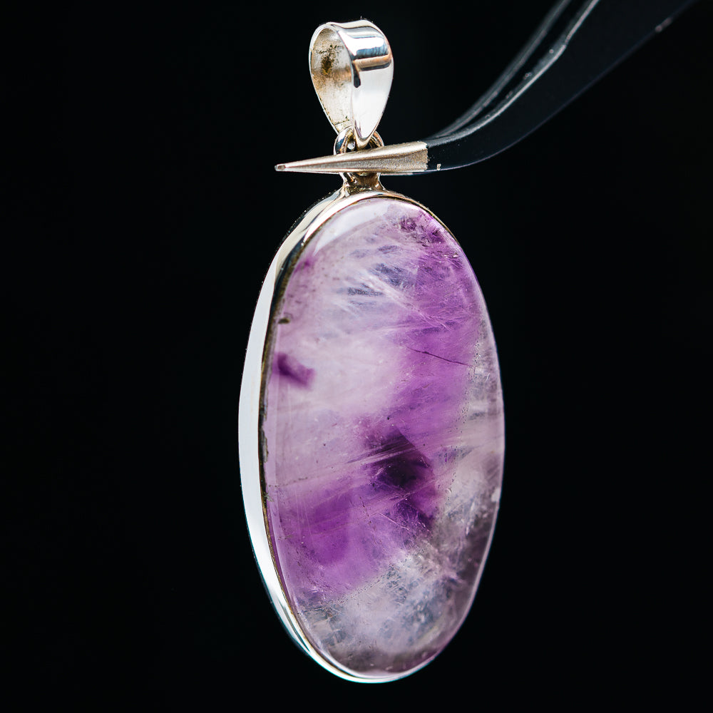Premium Chevron Amethyst Pendant 2" (.925 Sterling Silver)