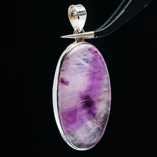 Premium Chevron Amethyst Pendant 2" (.925 Sterling Silver)