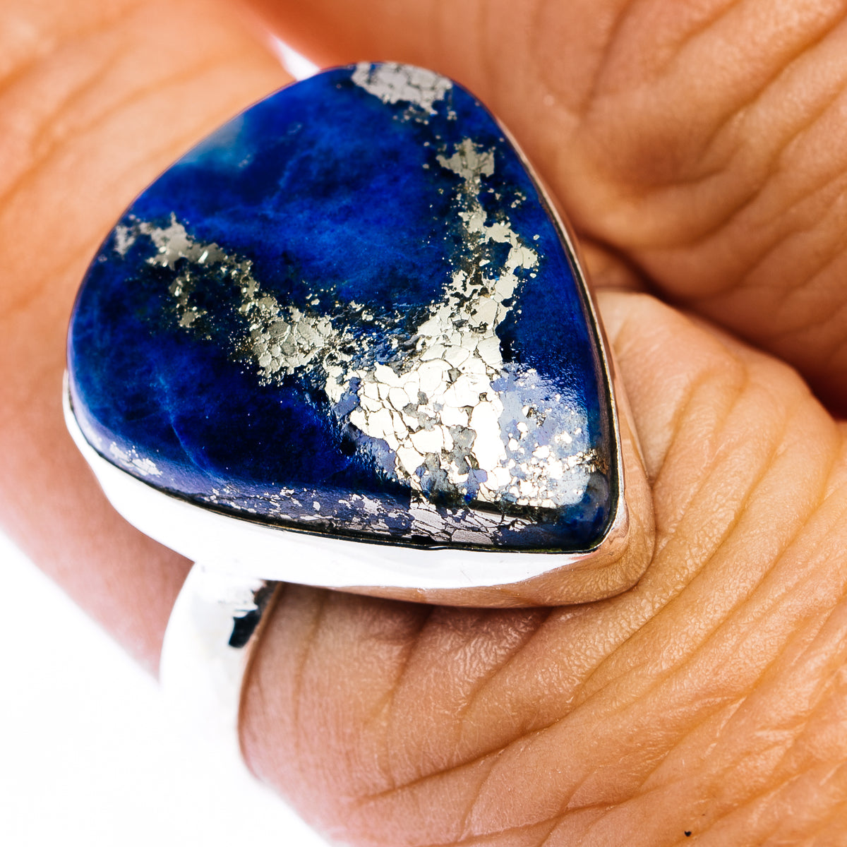 Rare Afghanite Ring Size 7.75 (.925 Sterling Silver)