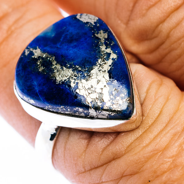 Rare Afghanite Ring Size 7.75 (.925 Sterling Silver)