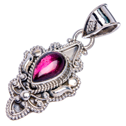 Garnet Pendant 1 3/8" (925 Sterling Silver) P40168