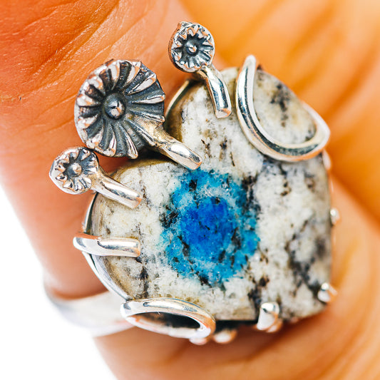 K2 Blue Azurite Heart Ring Size 6.25 (.925 Sterling Silver)