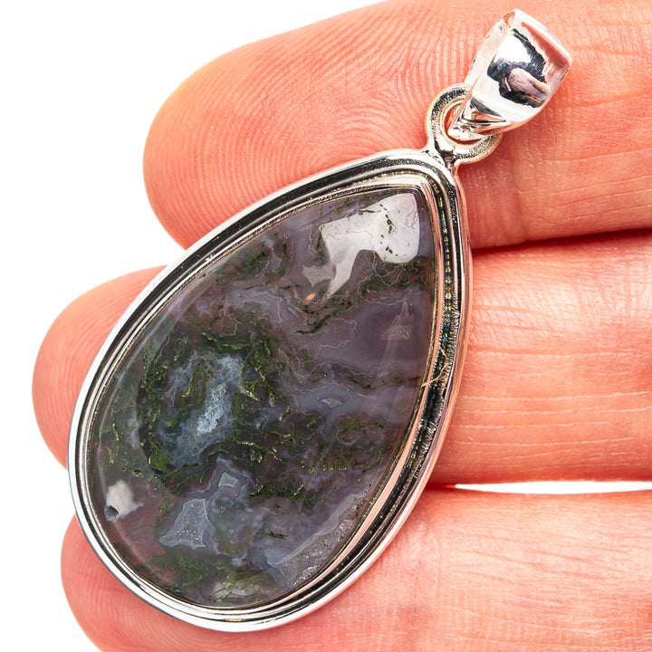•LUNA• labradorite + moss agate oxidized silver necklace (18