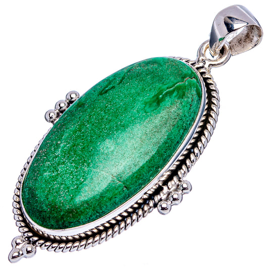 Oval Maw Sit Sit gemstone pendant in 925 sterling silver with textured beaded frame