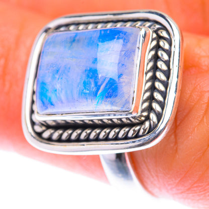 Rainbow Moonstone Ring Size 6.5 (925 Sterling Silver) RING139914