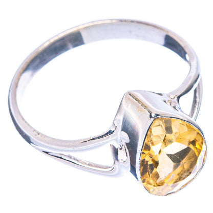 Faceted Citrine Dainty Ring Size 7.75 (925 Sterling Silver) R146993