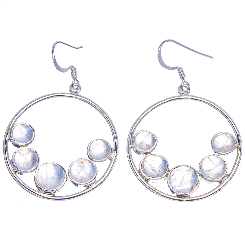 Signature Rainbow Moonstone Earrings 2" (.925 Sterling Silver)