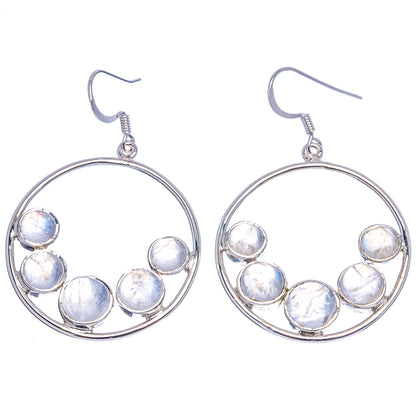 Signature Rainbow Moonstone Earrings 2" (.925 Sterling Silver)