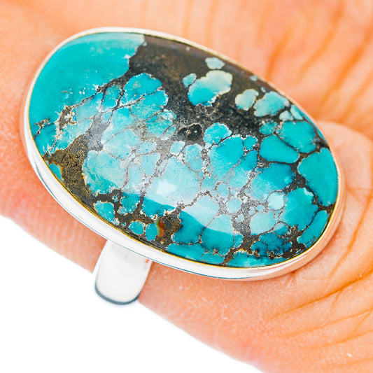 Premium Tibetan Turquoise Ring Size 6 Adjustable (.925 Sterling Silver)