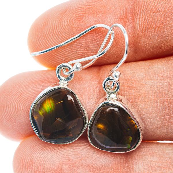 Premium Mexican Fire Agate Earrings 1 1/8" (.925 Sterling Silver)