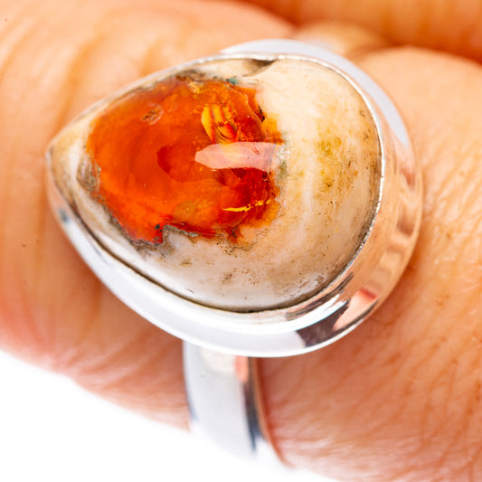 Rare Mexican Fire Opal Ring Size 8.5 (925 Sterling Silver) R2154