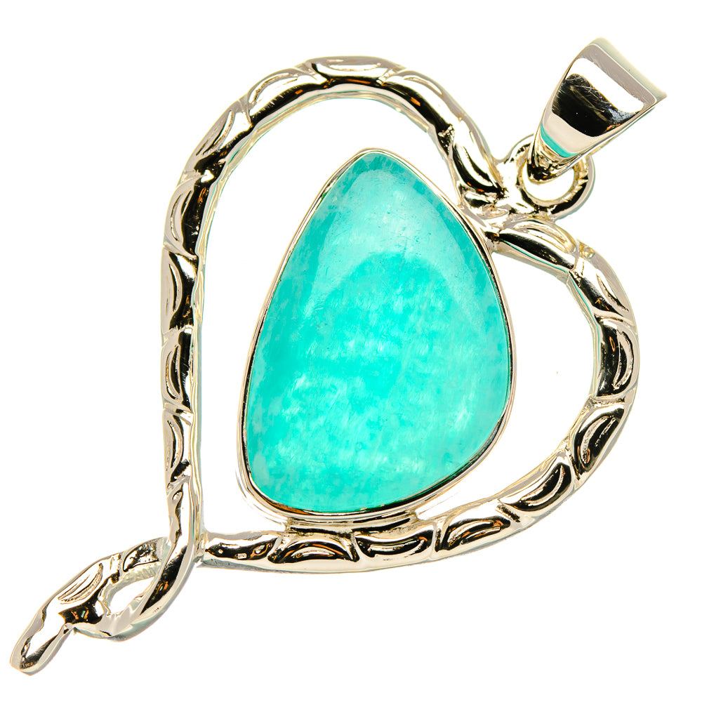 Premium Amazonite Pendant 1 5/8" (925 Sterling Silver) PD37864