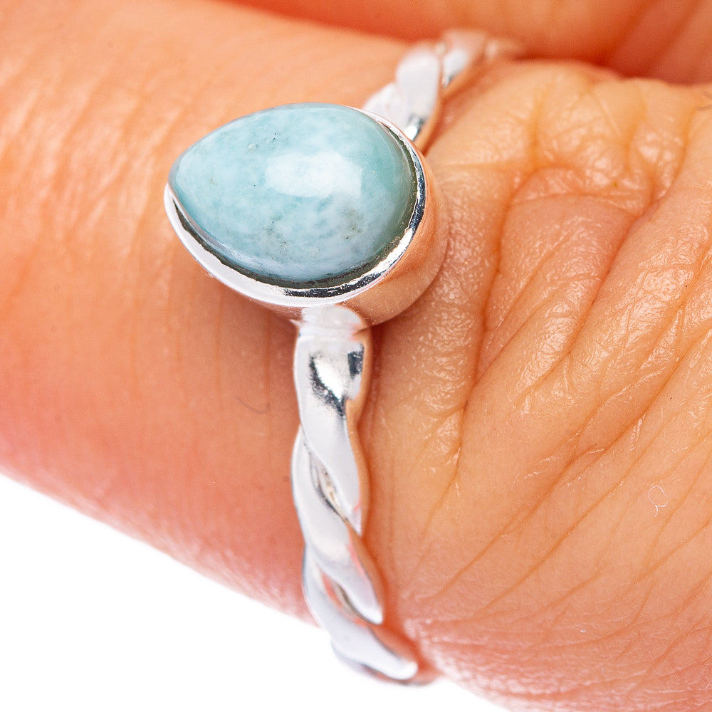 Larimar Dainty Ring Size 6 (925 Sterling Silver) R145823