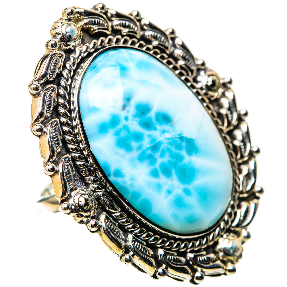 Signature Huge Larimar Ring Size 9.25 (925 Sterling Silver) RING138145