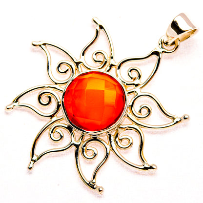 Premium Carnelian 925 Sterling Silver Pendant 1 3/4" (925 Sterling Silver) PD37775