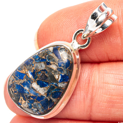 Copper Lapis Lazuli Pendant 1 3/8" (.925 Sterling Silver)
