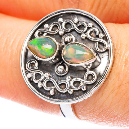 Rare  Ethiopian Opal Ring Size 7.25 (925 Sterling Silver) R3733