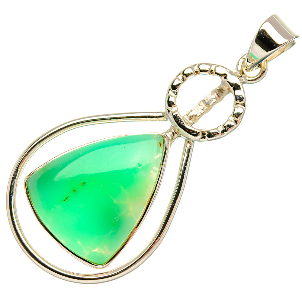 Premium Chrysoprase 925 Sterling Silver Pendant 1 3/4" (925 Sterling Silver) PD37768