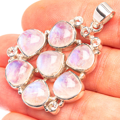 Signature Rainbow Moonstone Pendant 1 5/8" (925 Sterling Silver) P38733