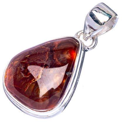 Rare Mexican Fire Agate Pendant 1 1/4" (925 Sterling Silver) P40628