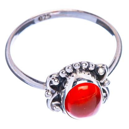 Red Onyx Dainty Ring Size 6.25 (925 Sterling Silver) R147136