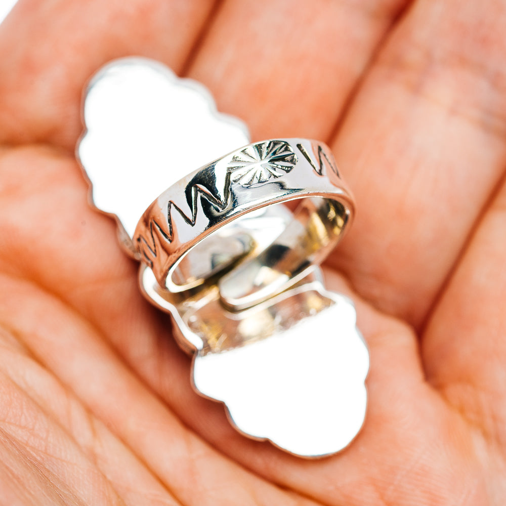 Exclusive Southwestern Style Campitos Turquoise Ring Size 7 Adjustable (.925 Sterling Silver)