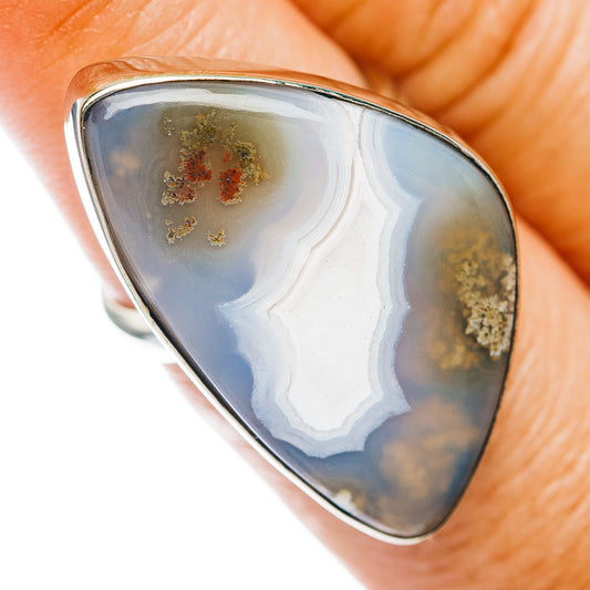 Indonedian Plume Agate Ring Size 6.75 (German Silver)