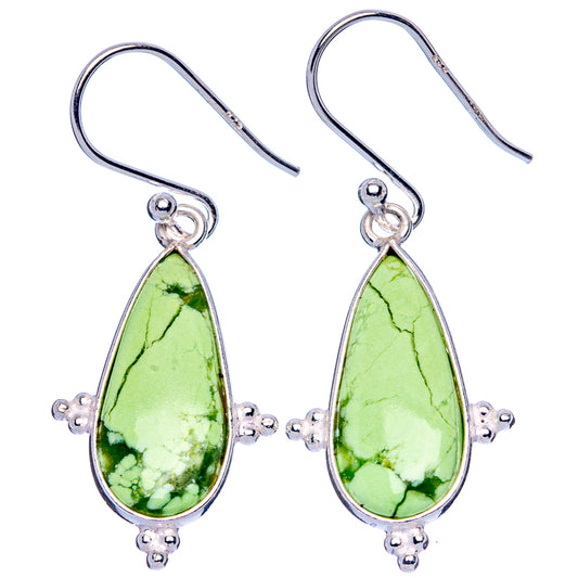 Lemon Chrysoprase 925 Sterling Silver Earrings 1 1/2" (925 Sterling Silver) E1945