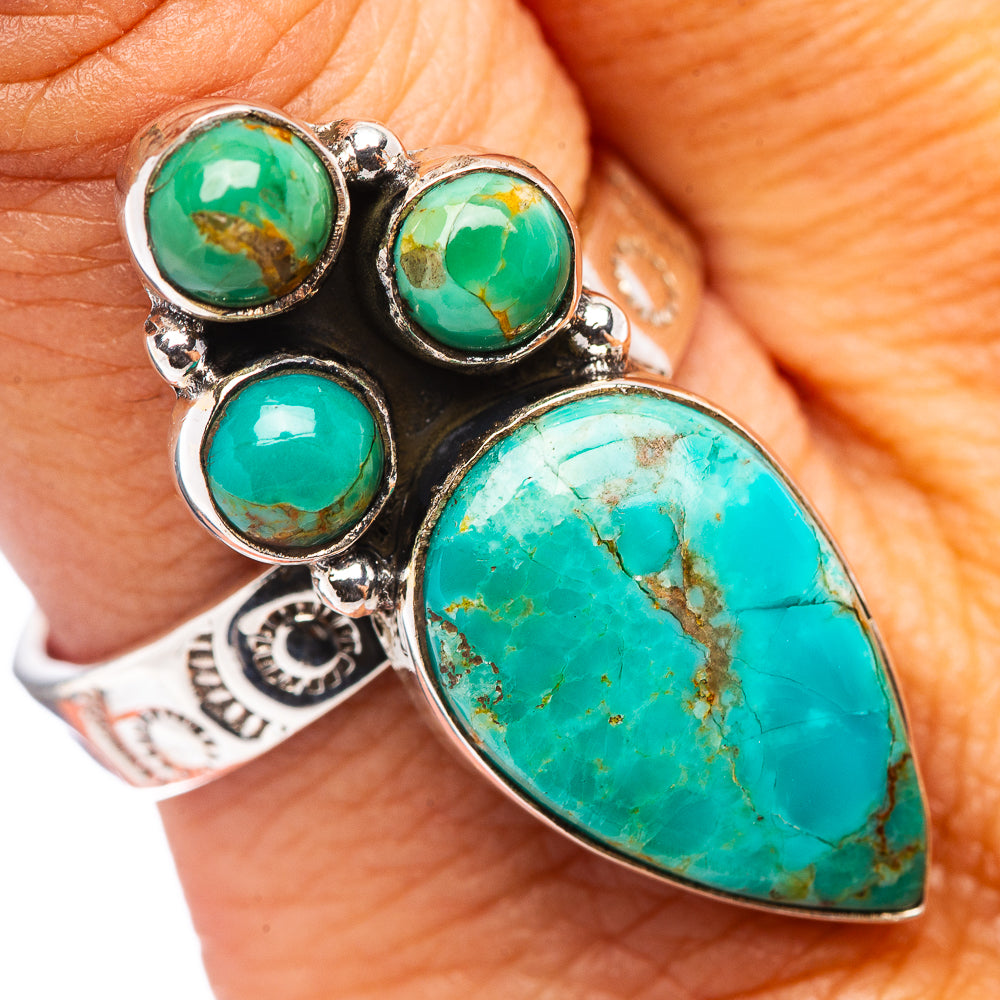 Exclusive Mohave Turquoise Ring Size 9 Adjustable (.925 Sterling Silver)