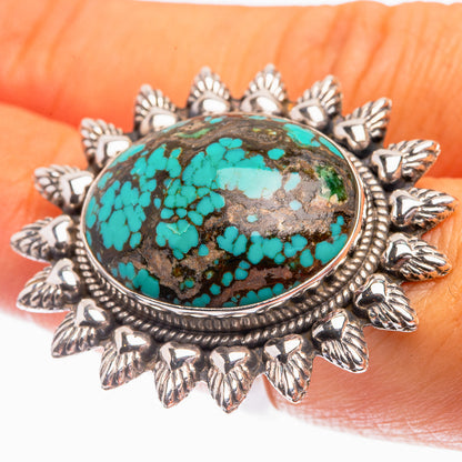 Large Tibetan Turquoise Ring Size 7 (925 Sterling Silver) R142170