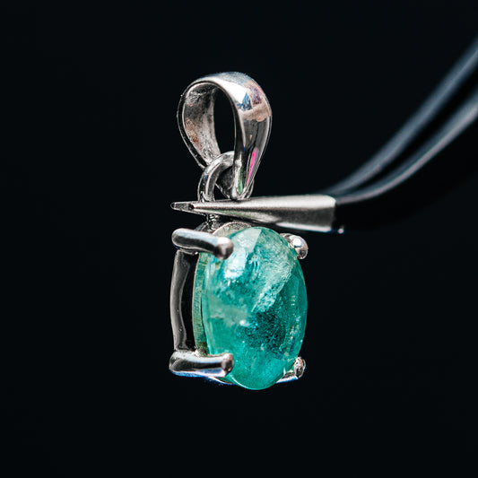 Premium Faceted Zambian Emerald Pendant 3/4" (.925 Sterling Silver)