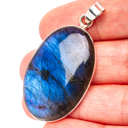 Premium Labradorite Pendant 1 7/8" (.925 Sterling Silver)
