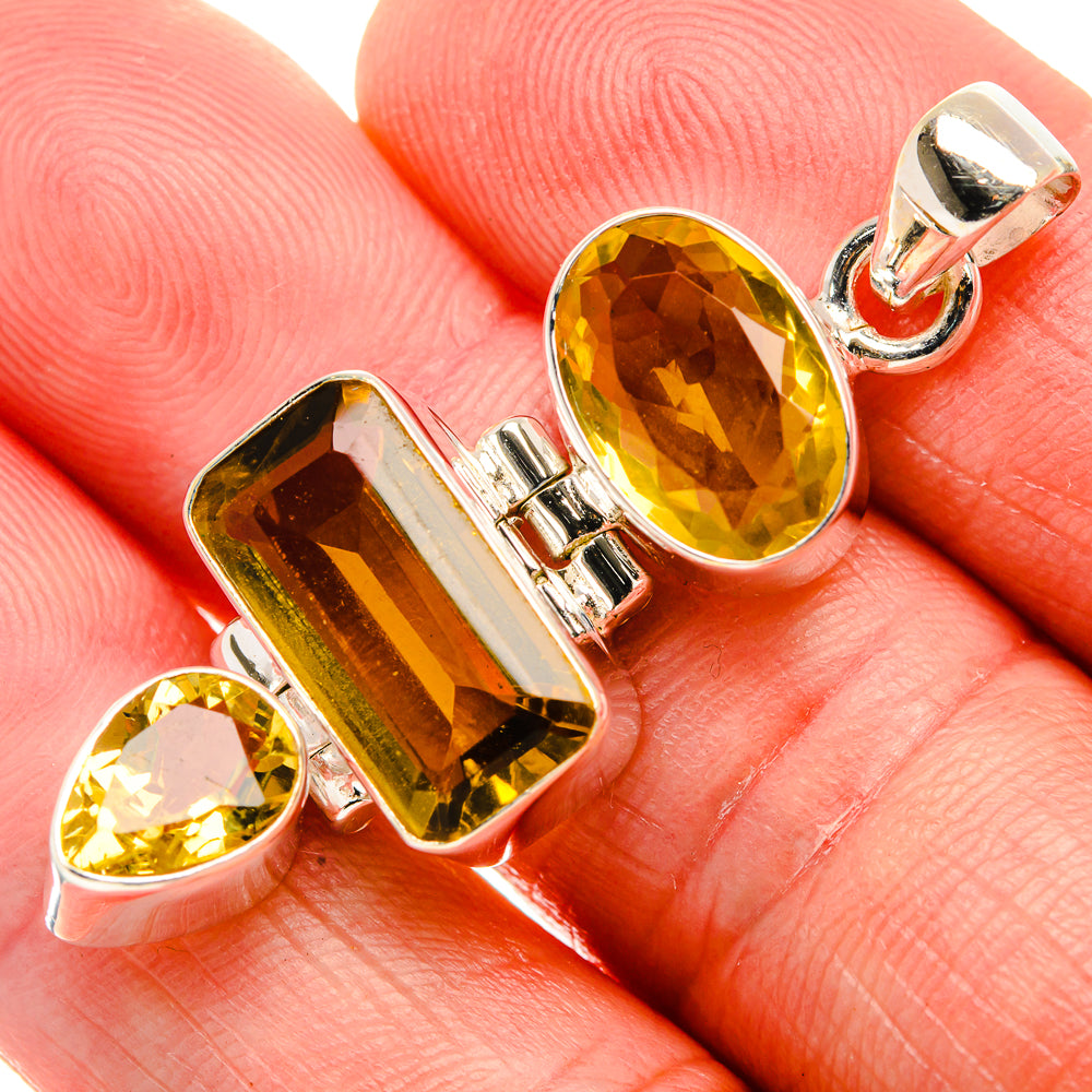 Faceted Citrine Pendant 1 3/4" (925 Sterling Silver) PD38271