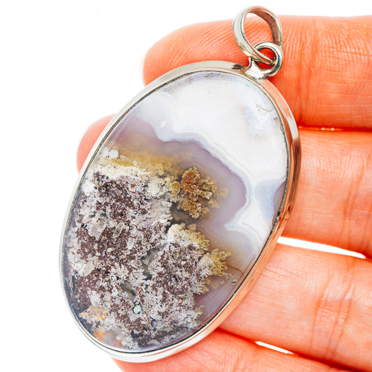 Java Moss Agate Pendant 2 1/4" (German Silver)