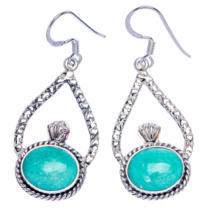 Premium Amazonite Earrings 1 7/8" (925 Sterling Silver) E1189