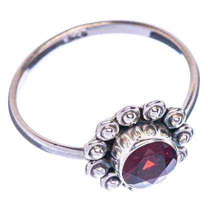 Garnet Dainty Ring Size 7.5 (925 Sterling Silver) R1167